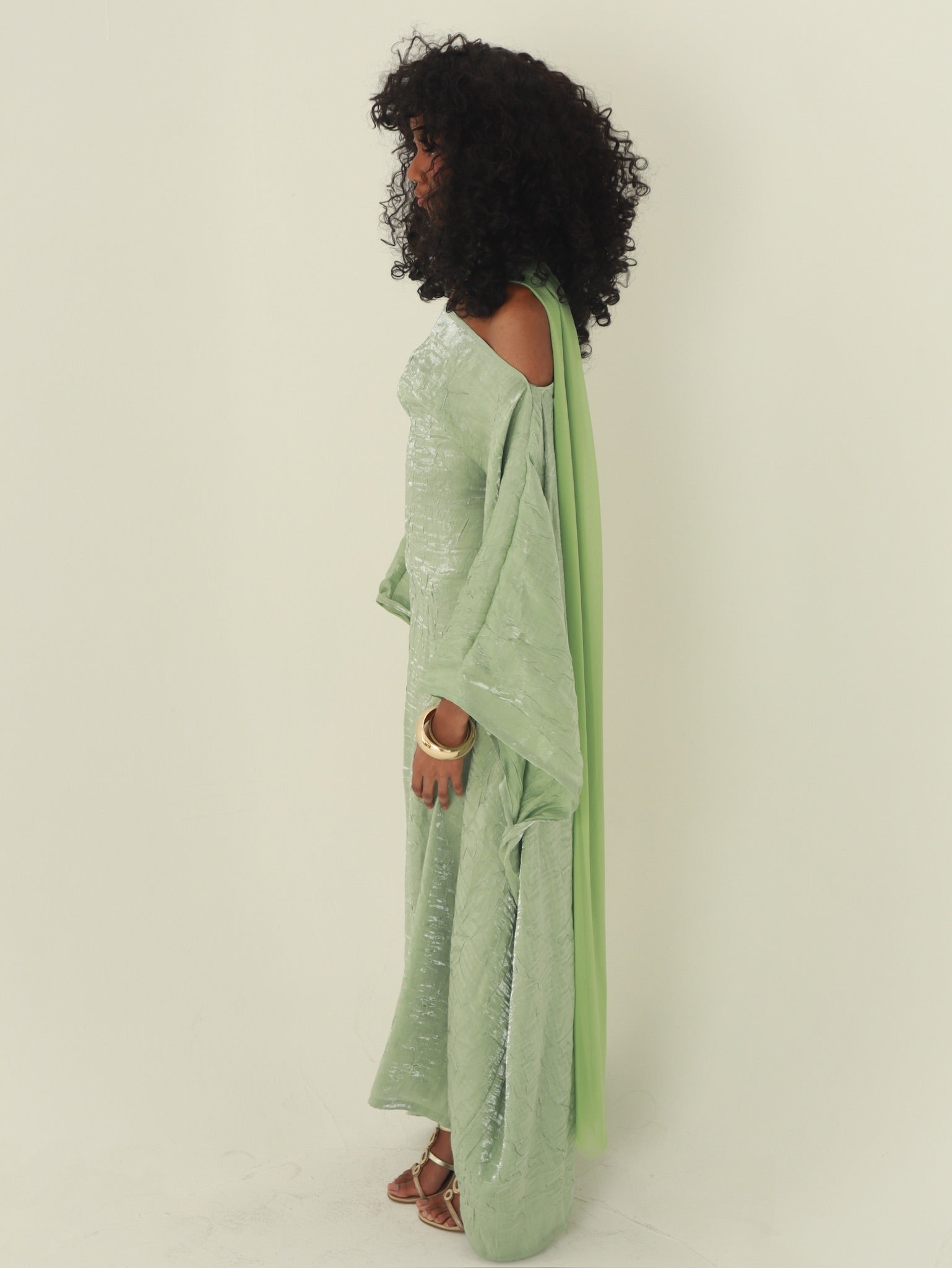 Mint Almyra Dress with Neck Scarf