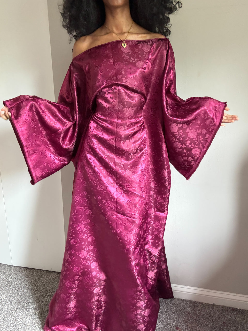 Red Jacquard Almyra Dress