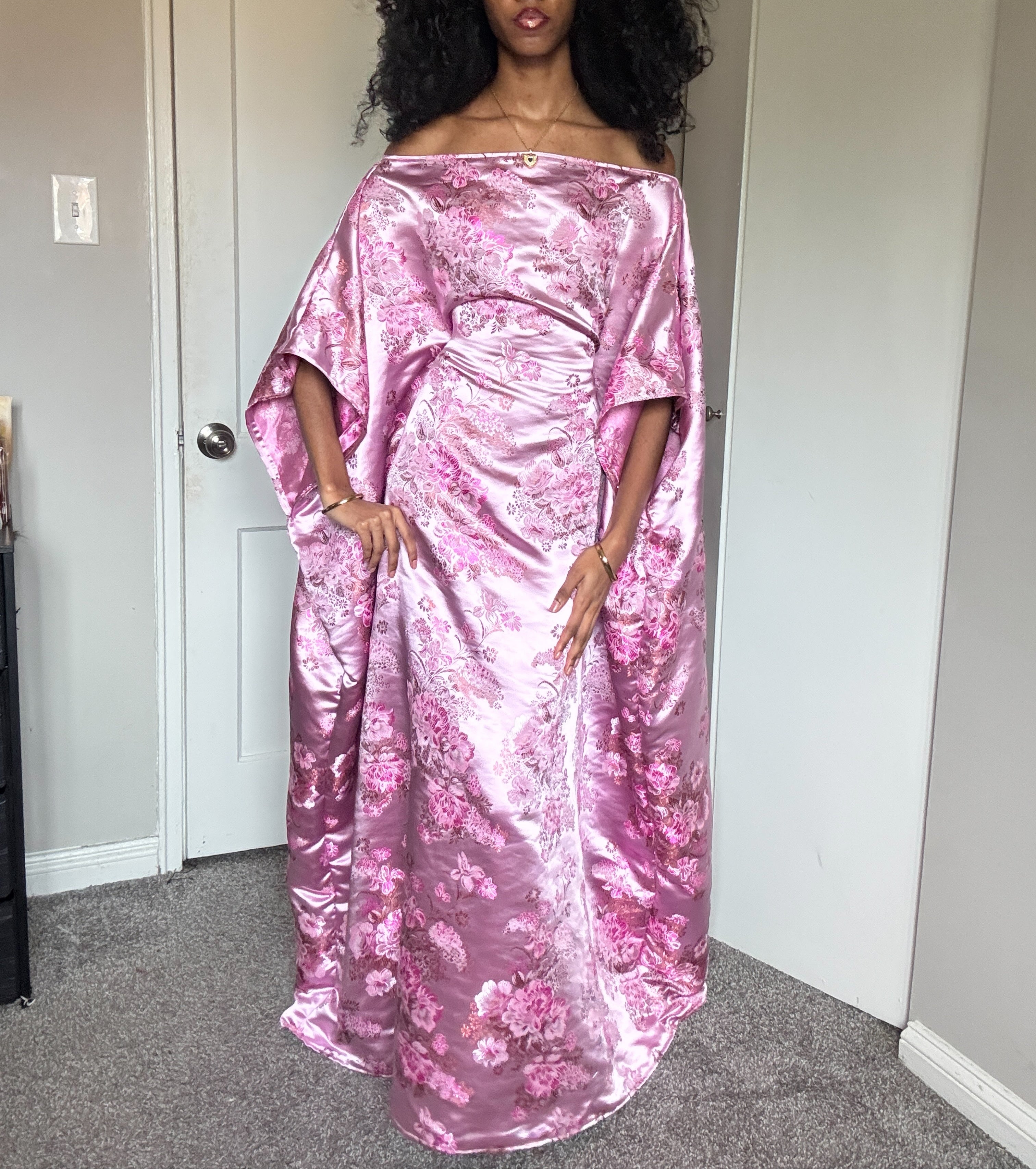 Silky Pink Maxi Almyra Dress