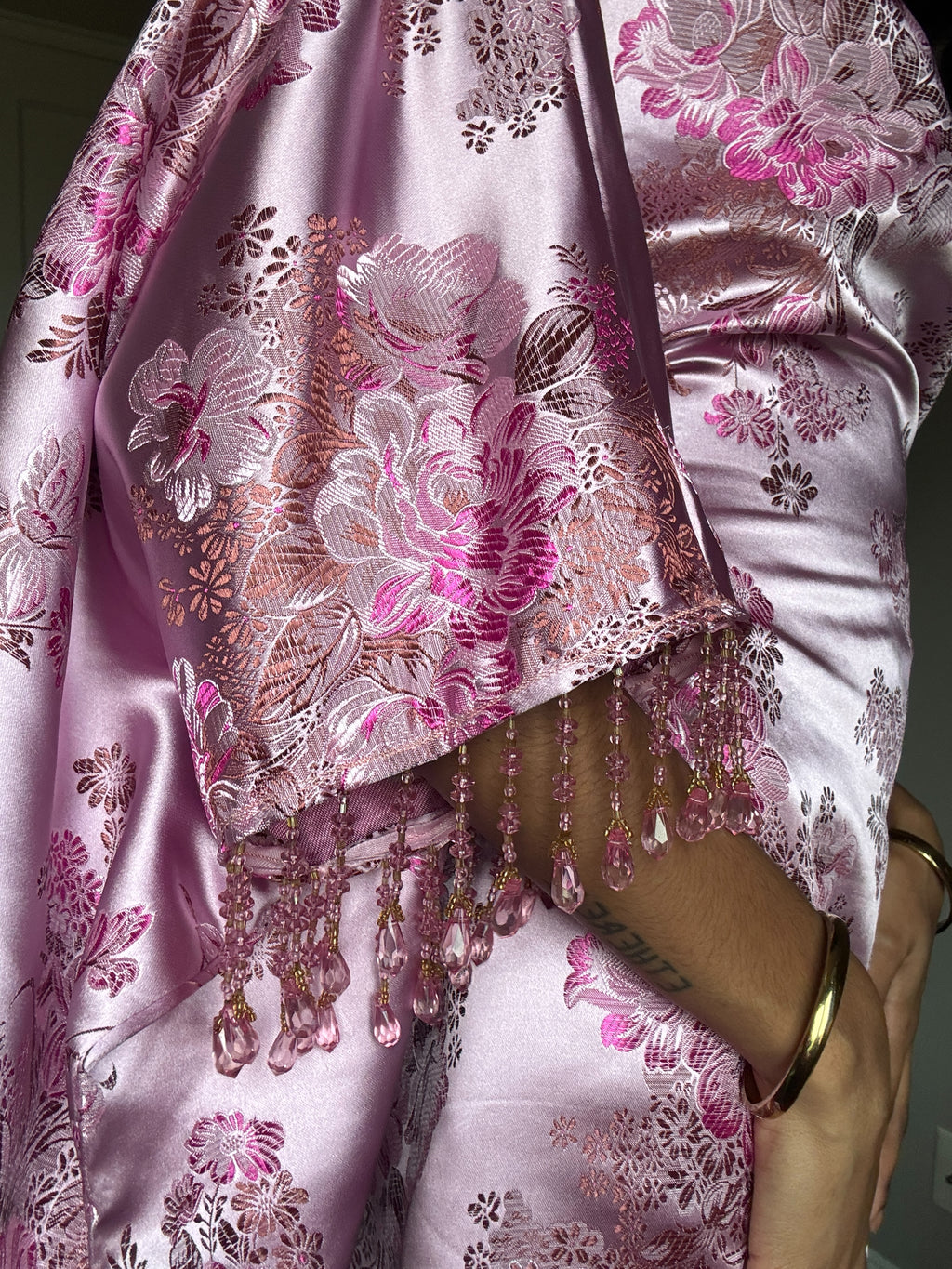 Silky Pink Mini Rhinestone Almyra Dress