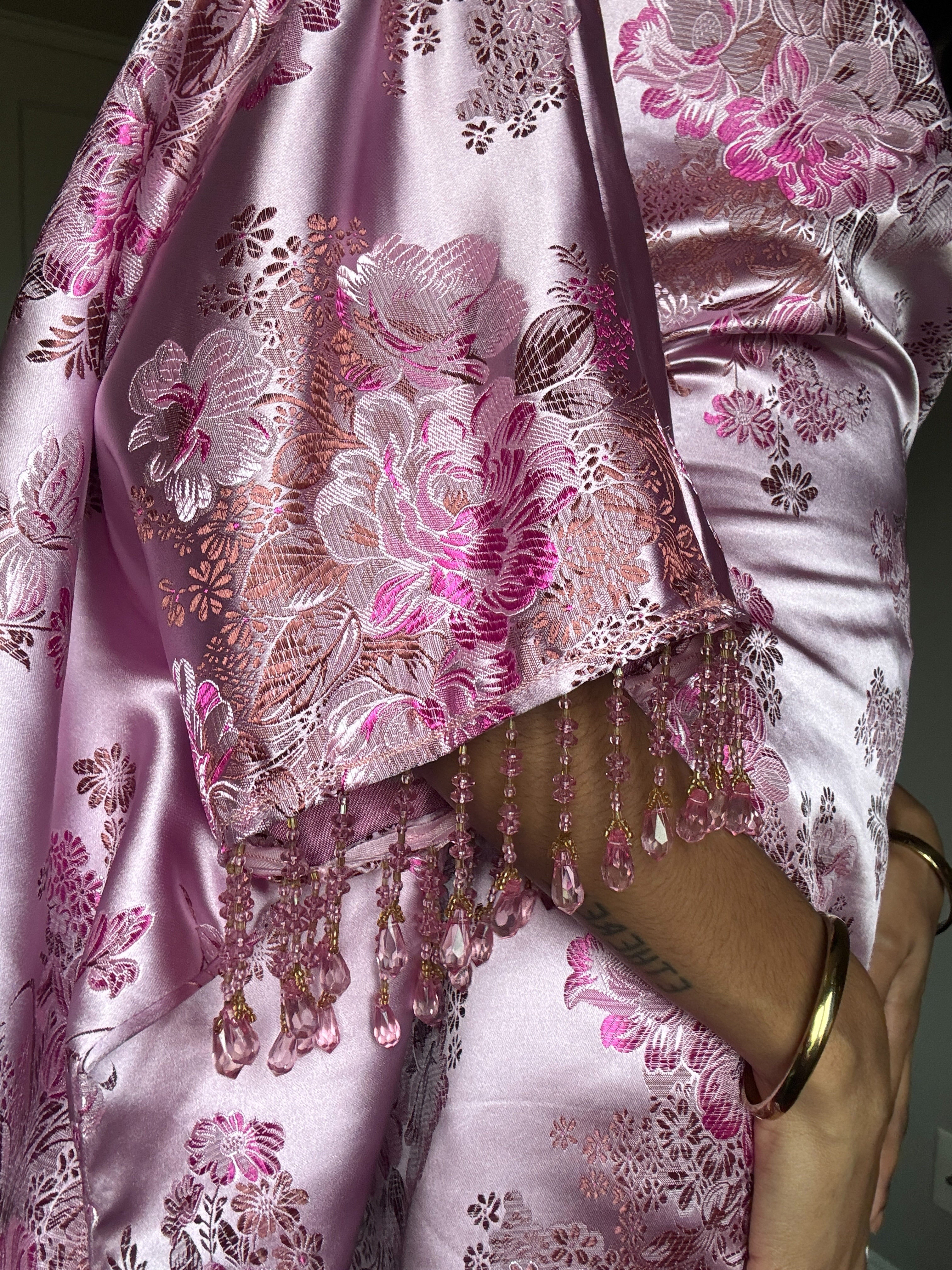 Silky Pink Mini Rhinestone Almyra Dress