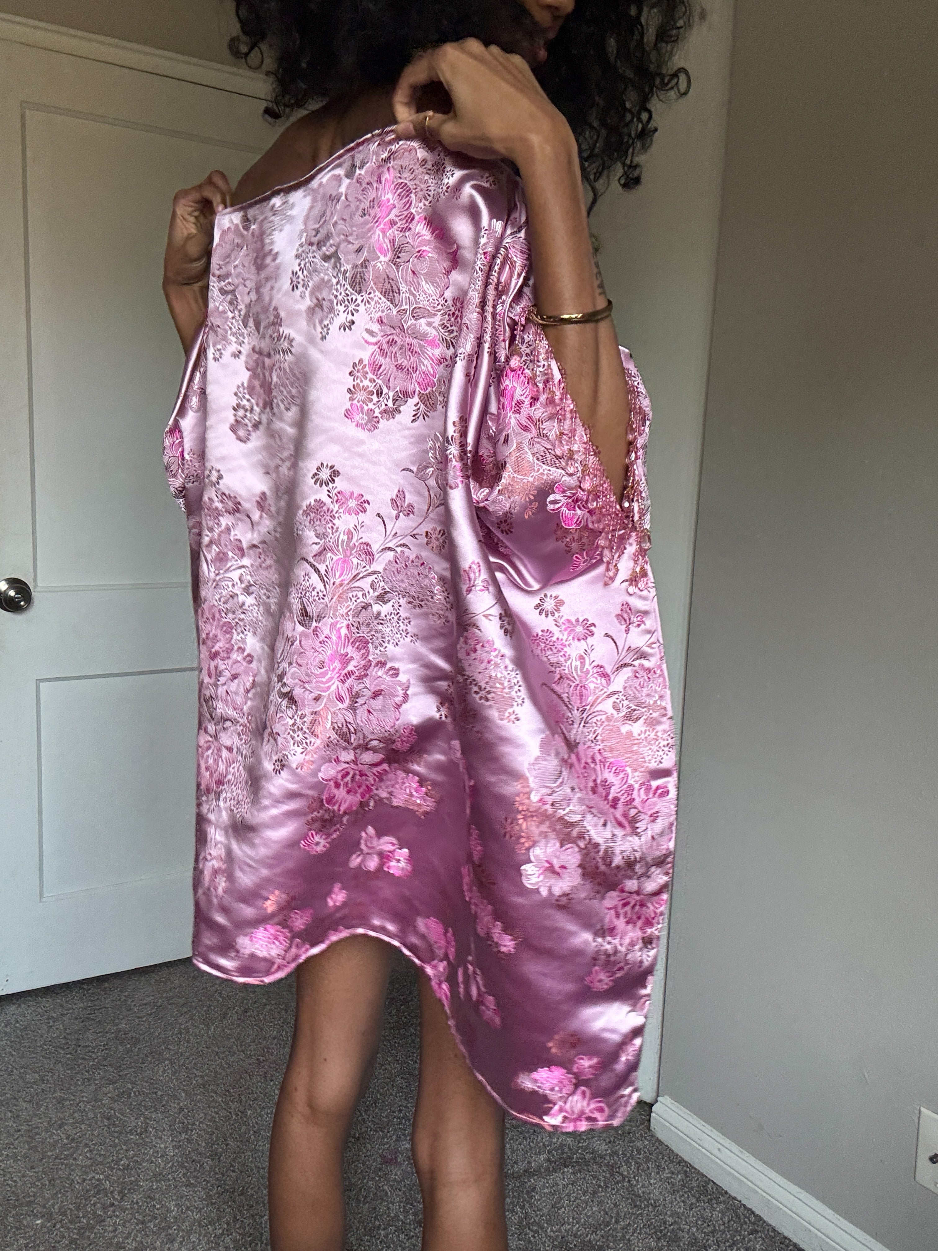 Silky Pink Mini Rhinestone Almyra Dress