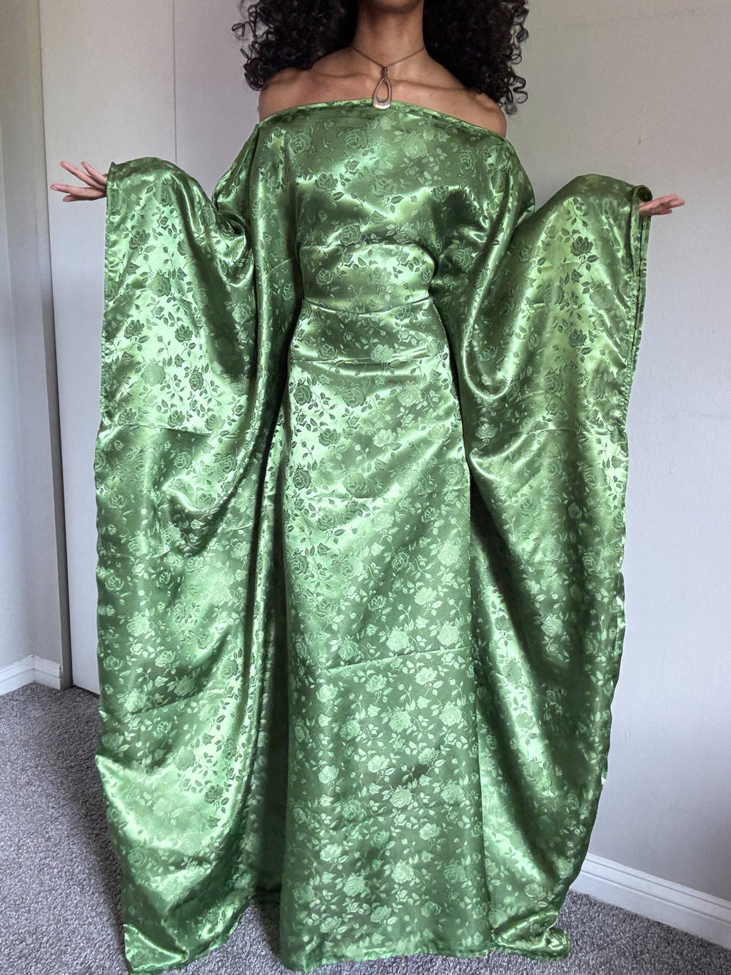 Green Jacquard Almyra Dress