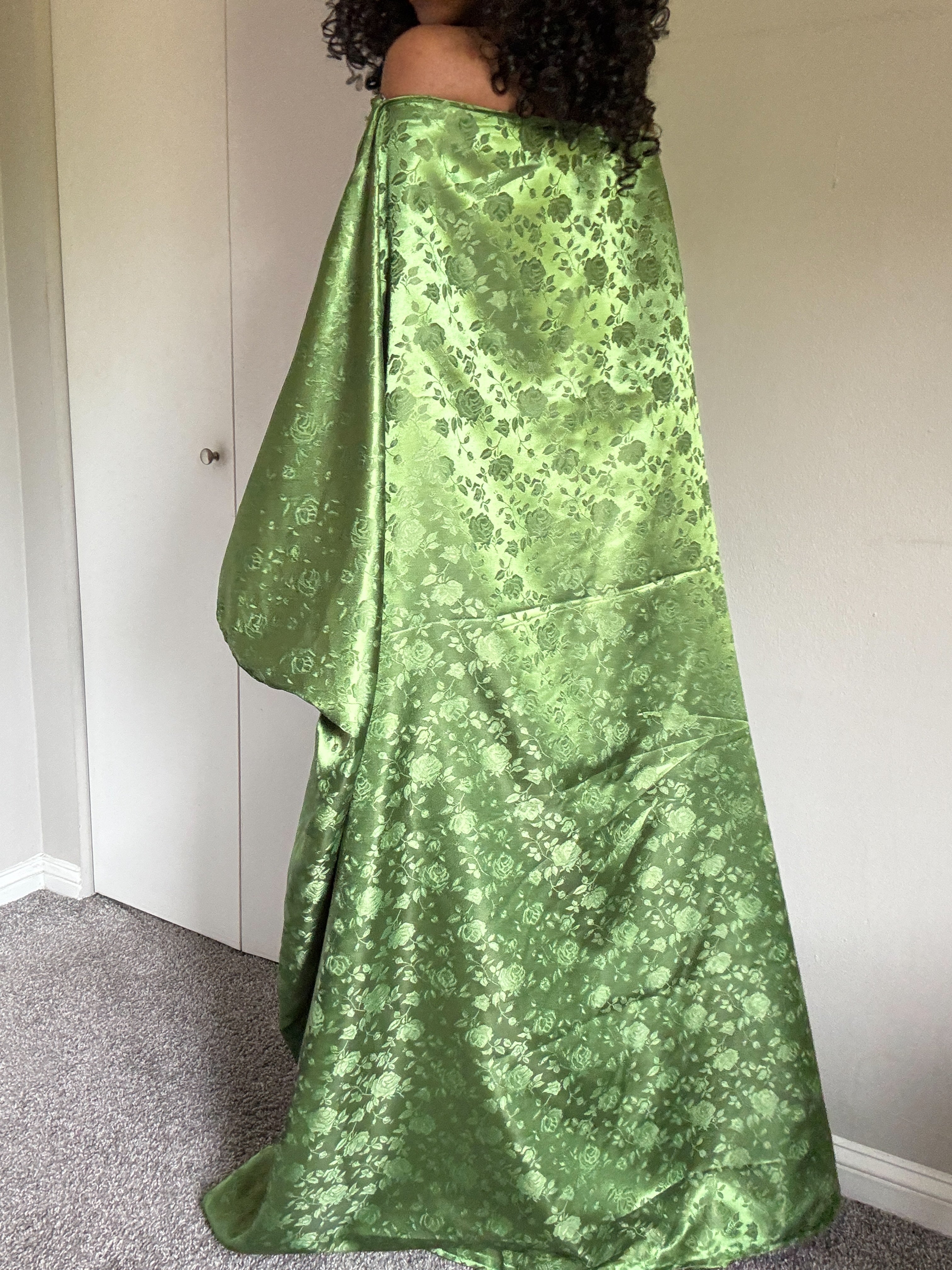 Green Jacquard Almyra Dress