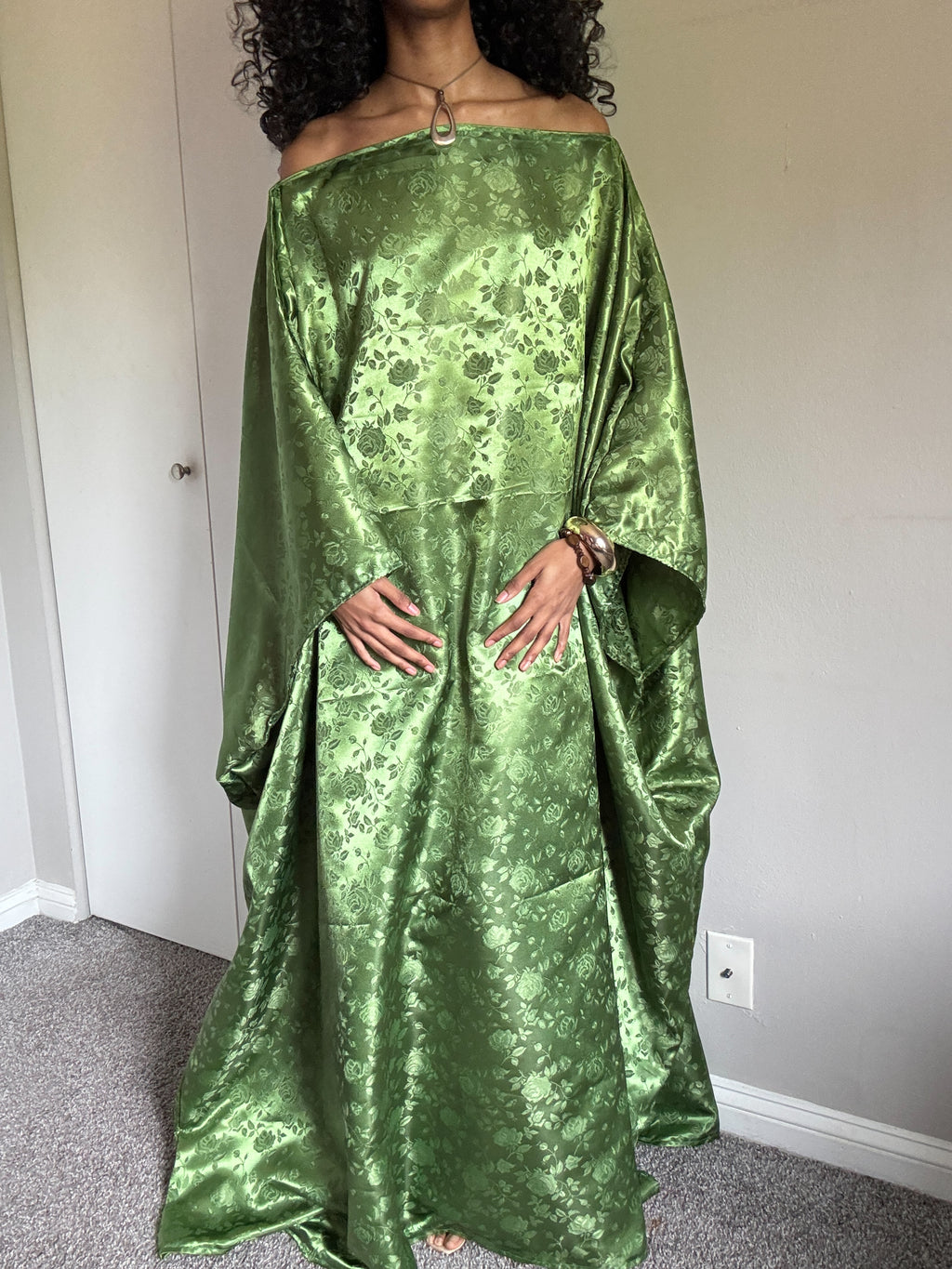 Green Jacquard Almyra Dress