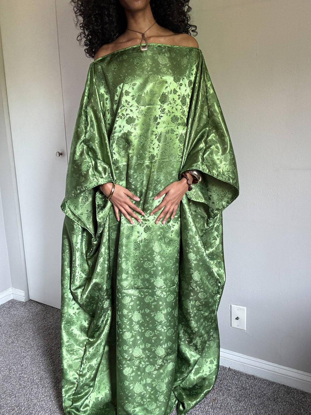Green Jacquard Almyra Dress