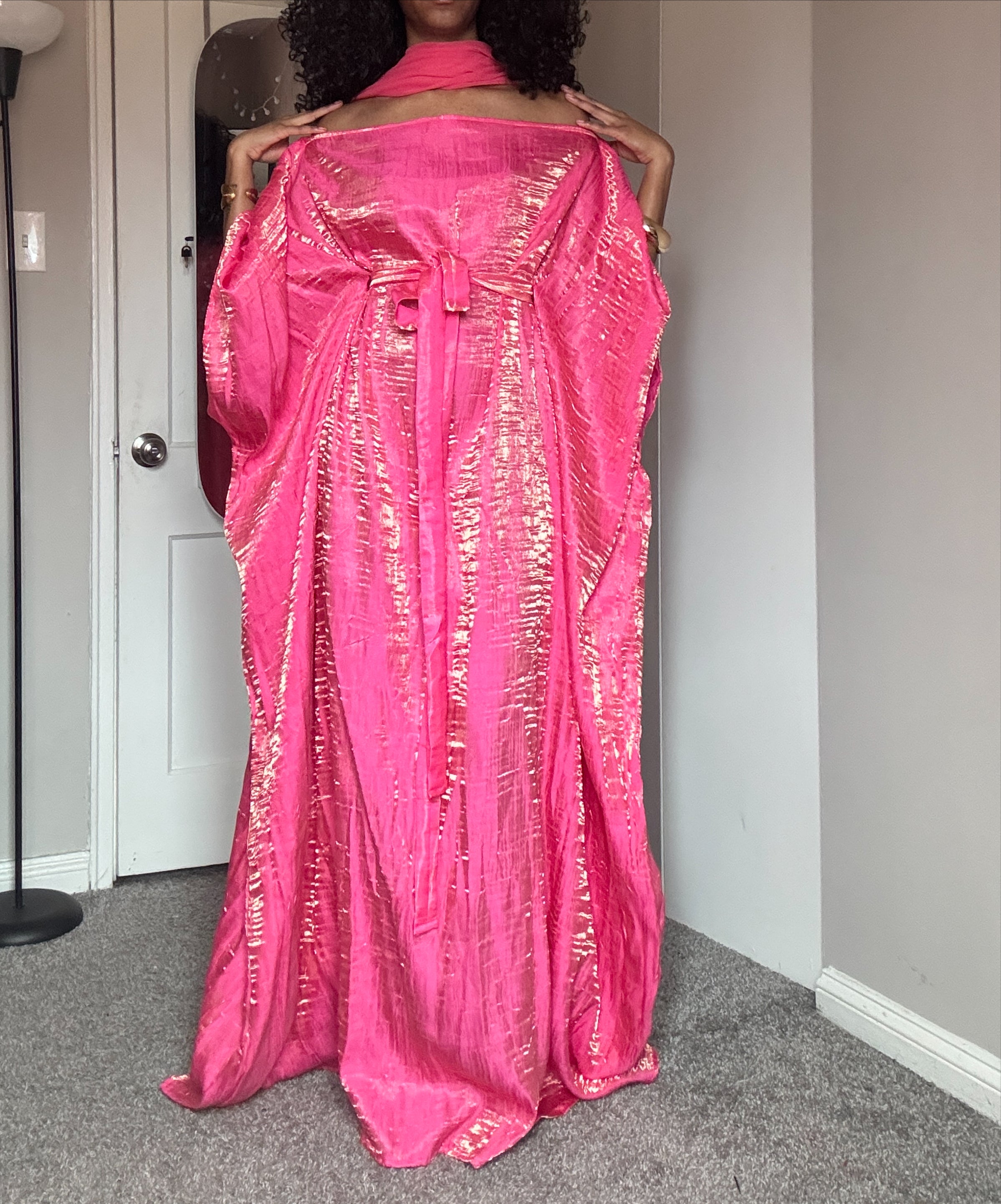 BubbleGum Pink Almyra Dress Scarf Set