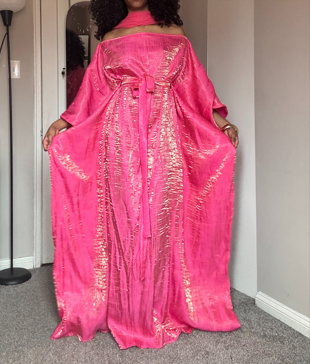 BubbleGum Pink Almyra Dress Scarf Set