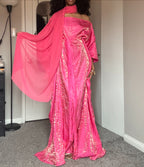 BubbleGum Pink Almyra Dress Scarf Set