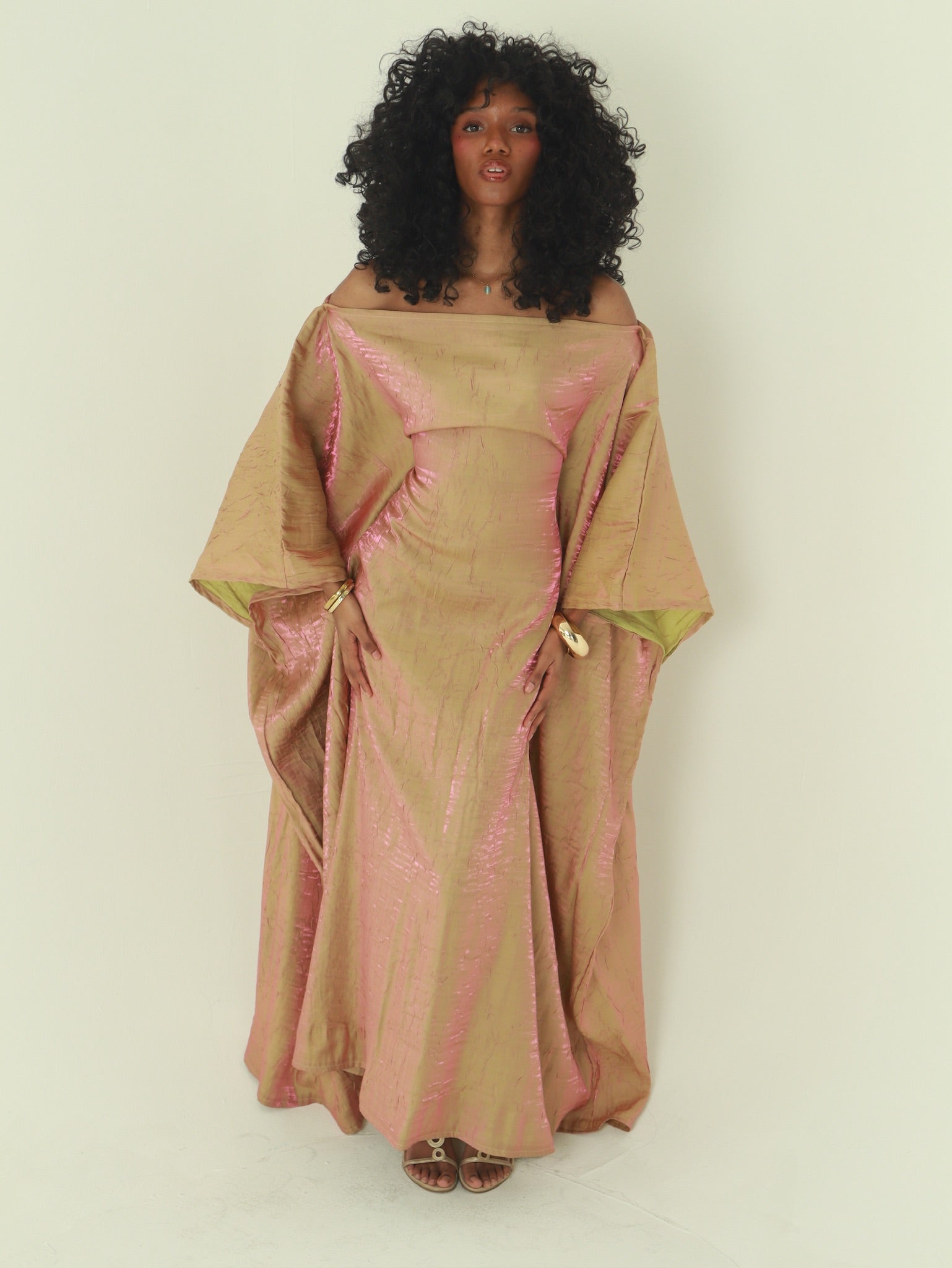 Iridescent Gold Almyra Dress