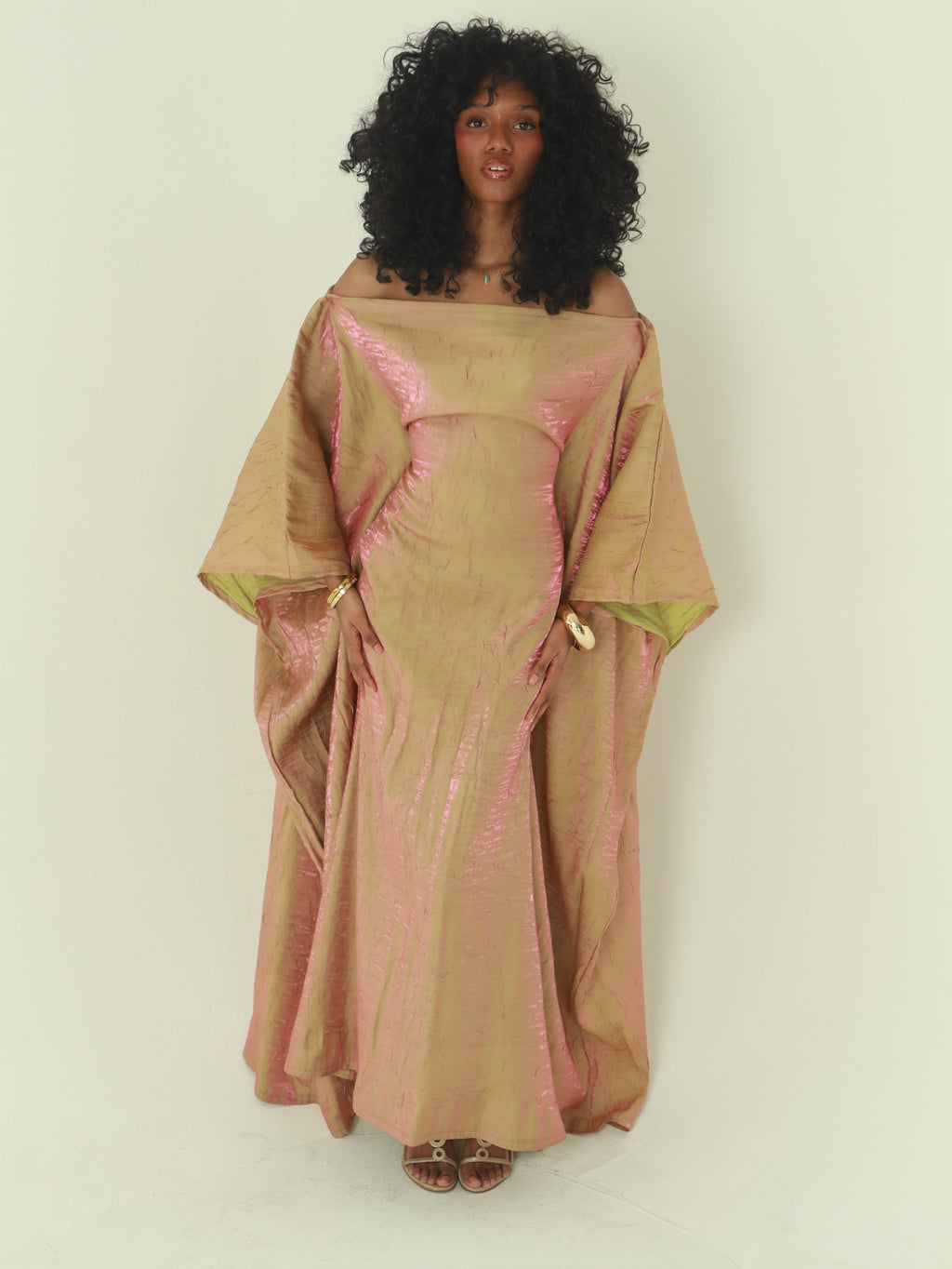 Iridescent Gold Almyra Dress