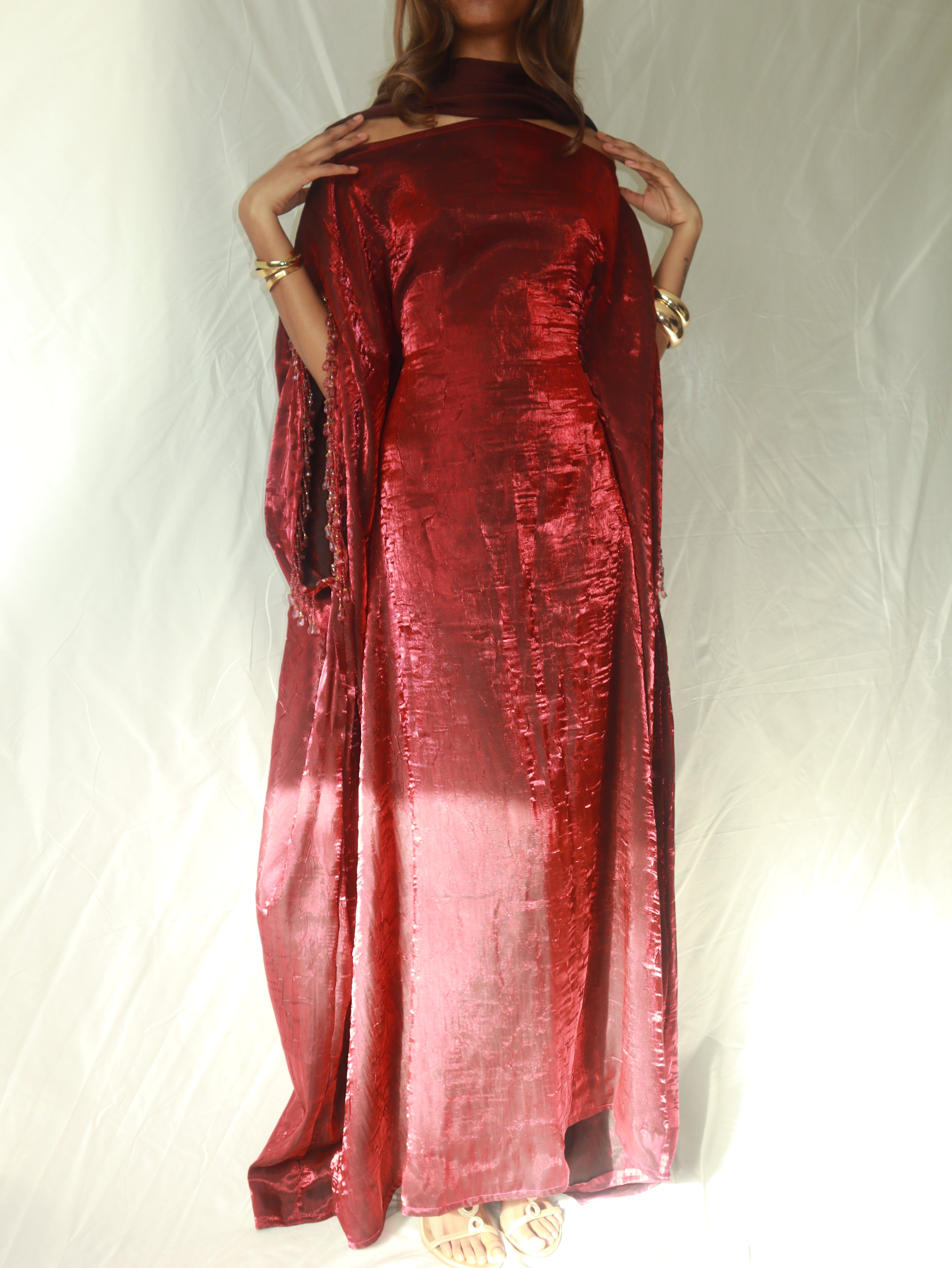 Beaded Almyra Dress & Scarf Set