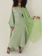 Mint Almyra Dress with Neck Scarf
