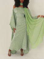 Mint Almyra Dress with Neck Scarf